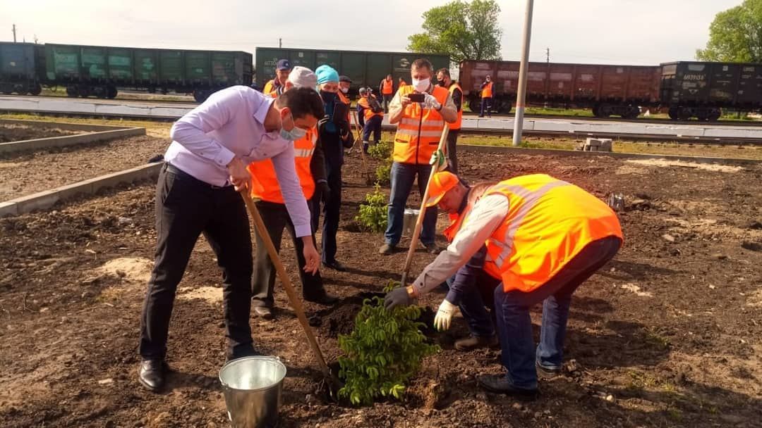В Буинске комиссия осмотрела готовность железных дорог и посадила ели (+фото)