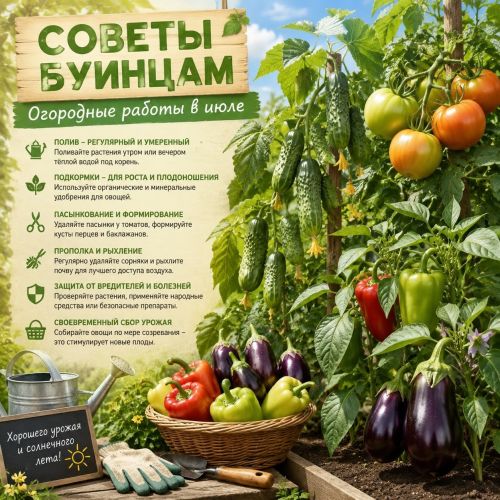 Буинцам июльский огородный календарь: советы