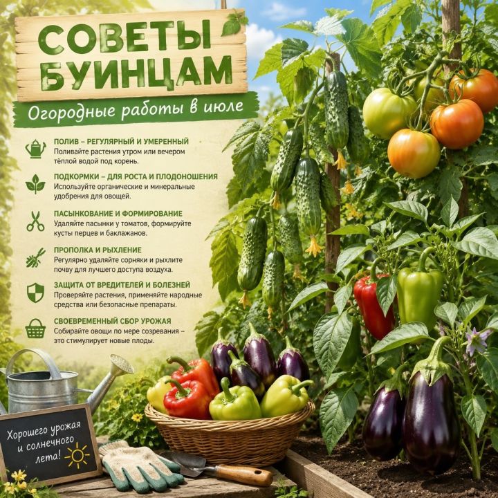 Буинцам июльский огородный календарь: советы