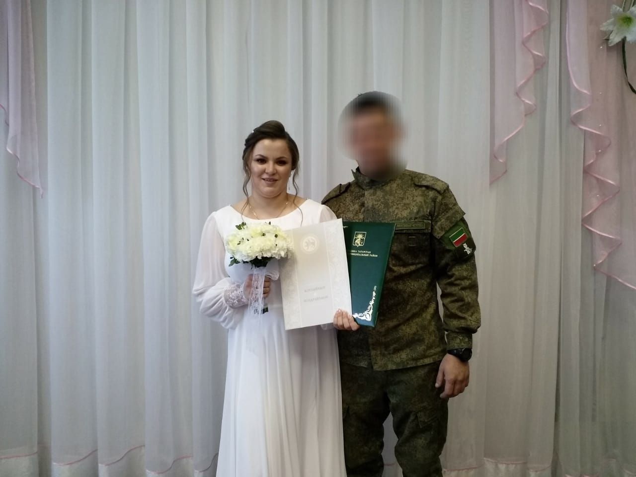 В Буинске поженились мобилизованный Семен и его возлюбленная Людмила