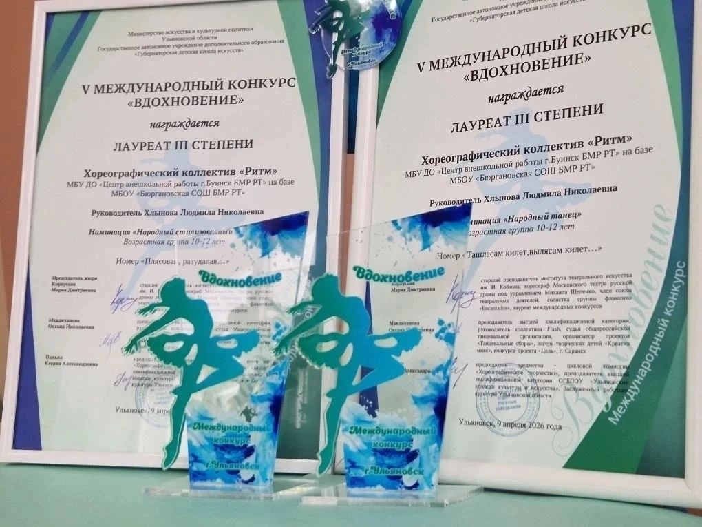 Юные таланты из Буинска покорили международный конкурс «Вдохновение»