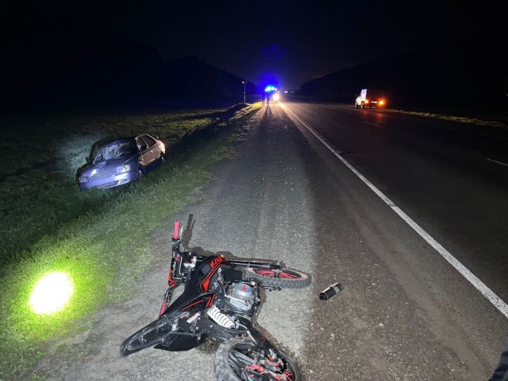 В Буинском районе сбили подростка-мотоциклиста.  Пострадавший в реанимации