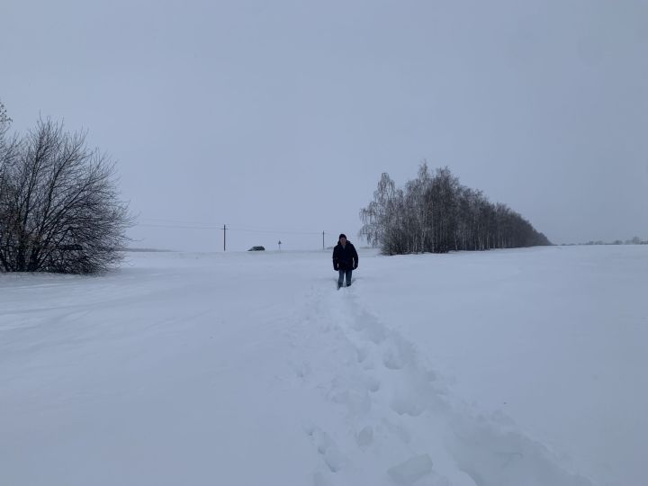 На полях Буинского района за месяц толщина снежного покрова увеличилась в 3 раза