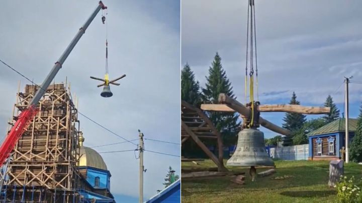 Реставраторлар ярдәме белән Зур Фролово авылындагы агач чиркәүнең баш кыңгыравы заманча хәлгә килгән