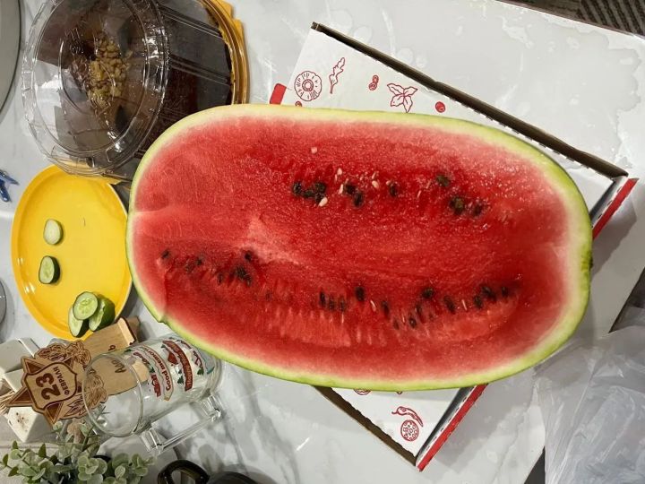 Буадан Әхмәтҗановлар быелгы уңышның беренче карбызын июль ахырында ук татып карадылар